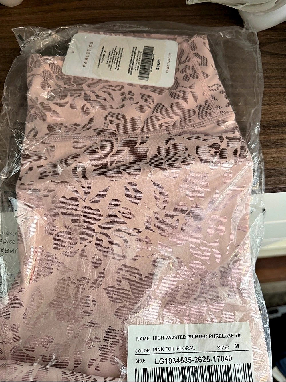 Fabletics High-Waisted Printed PureLuxe 7/8 Floral Leggings Size Medium NWT
